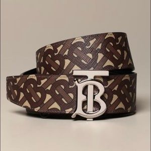 Burberry TB Reversible Monogram Logo Belt NEW wTAG